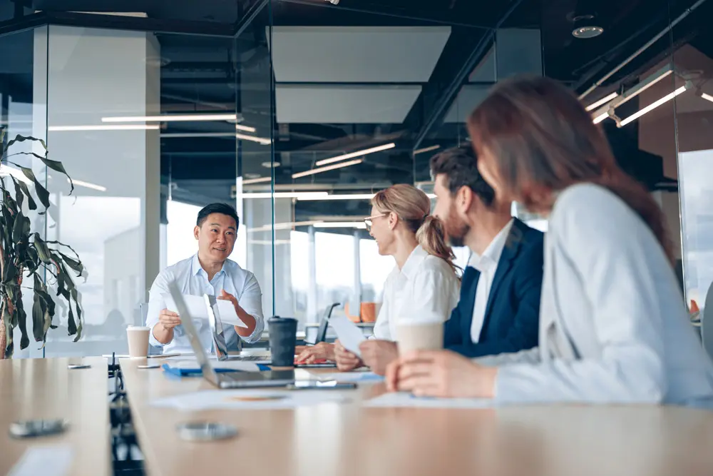confident and successful team group of modern people